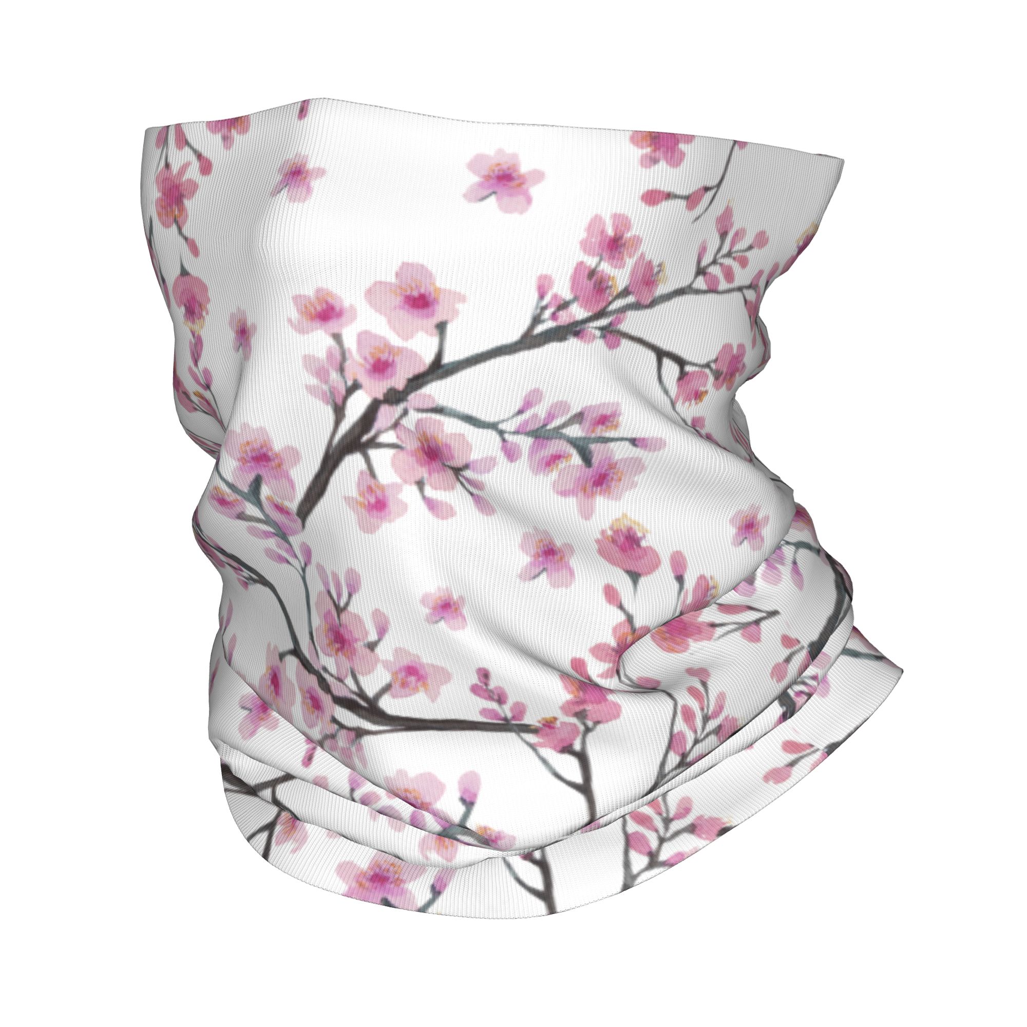 Neck Gaiter Face Cover - Японская бандана-бафф с узором сакуры и