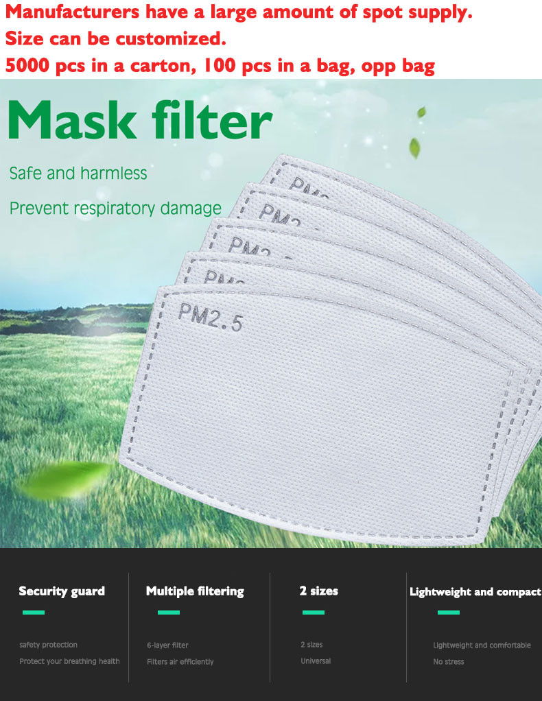 Pm2.5 Filter Insert - Фильтр для маски PM2.5, безопасный, с
